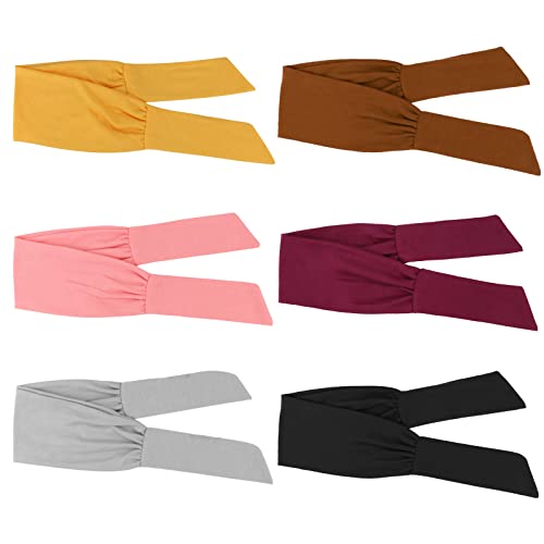 DRESHOW-6-Pieces-Bandeau-Cheveux-pour-Femme-Yoga-Courir-Bandeaux-Sport-Entrainement-Bandeaux-Mignon-Accessoire