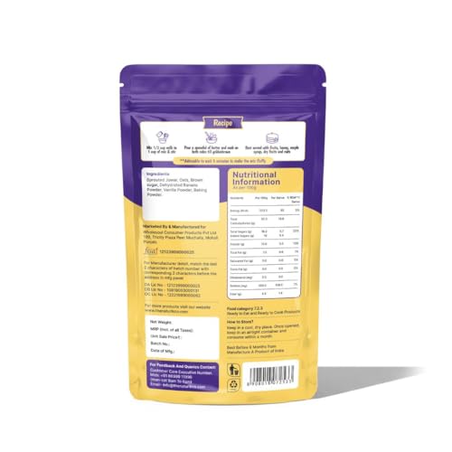 Image of The Naturik Co. Millet Vanilla Pancake & Waffle Mix 150g | No Maida | No Sugar | Made with Jaggery | Millets Powered | Ready in 2 Minutes | No Preservatives | High Protein & Fiber | As Seen On Shark Tank |