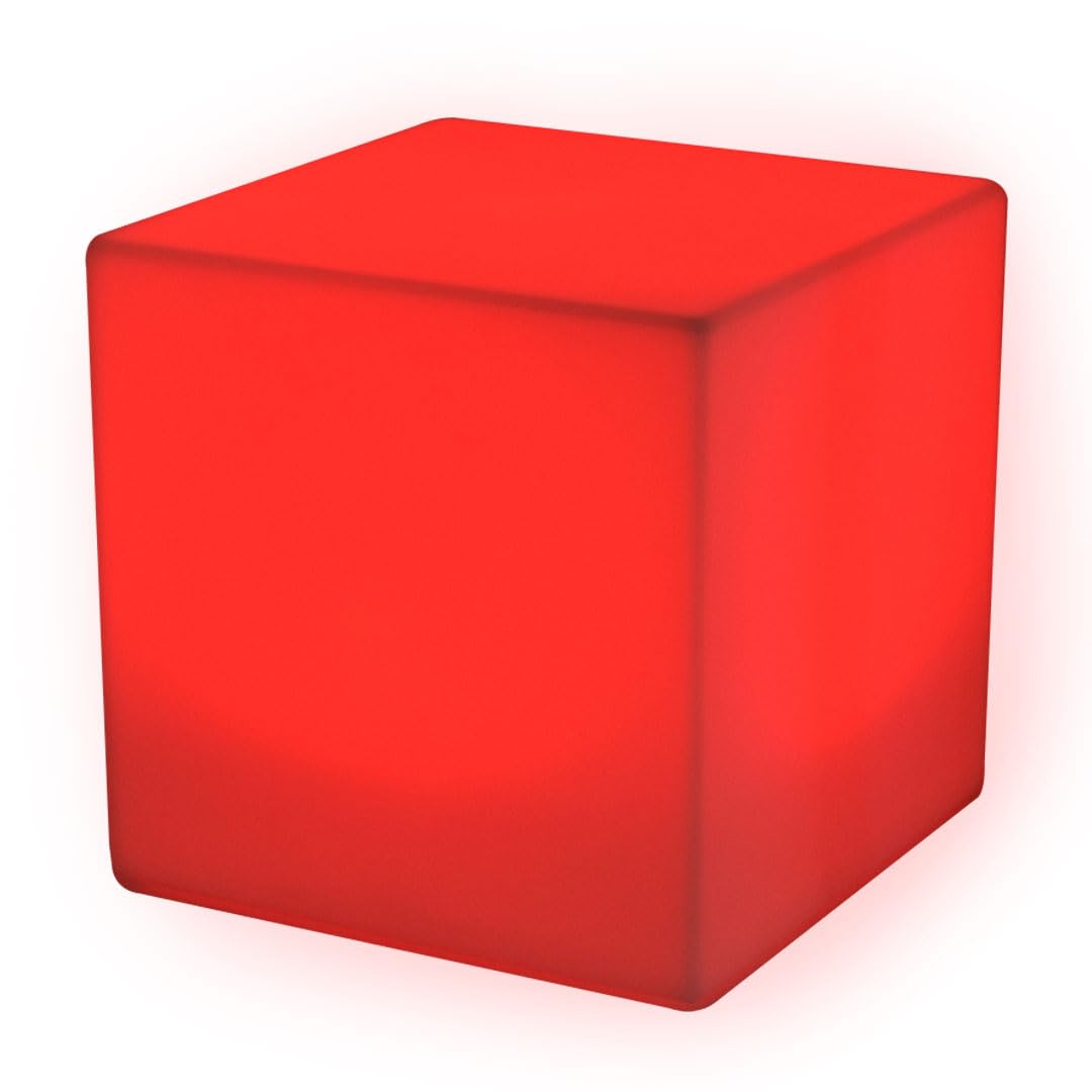 Danieli Cubo luminoso da giardino 40 cm Made in Italy | CUBE lampada da giardino in resina a LED multicolore con telecomando