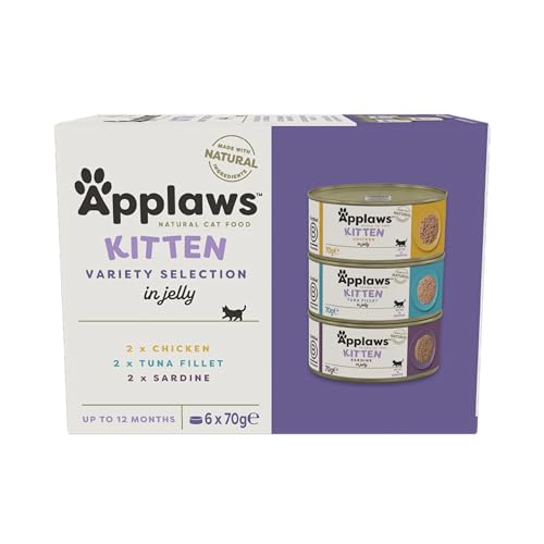 Applaws Nautral Wet Cat Food Multipack Selection, Chicken, Tuna, Sardines - Pack of 6 x 70g cans