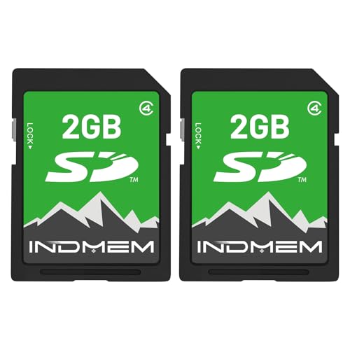 INDMEM 2GB SD Card 2 Pack 2GB Class 4 Flash Memory Card 2G SLC Standard Secure Digital Cards for Old Digital Camera and Trail Camera