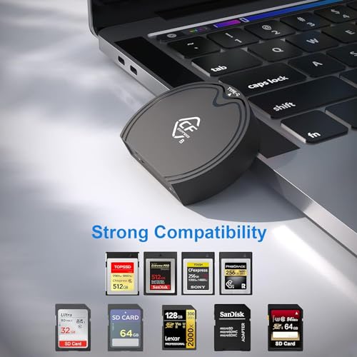 Image of SCALEBEE CFexpress Type B SD 4.0 UHS-II Dual-Slot Memory Card Reader USB 3.2 Gen 2 Simultaneously Reader and Write 2 Card 312MB /s Read Speed USB C to USB C /USB A Cable Windows /Mac /Linux /Android