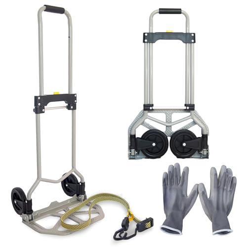 Tutticon-Carretilla Plegable de Carga y Transporte - Carro Plegable con Ruedas, Carretilla de Mano Compacta y Ligera para Uso Doméstico y Comercial, Fácil de Almacenar y Transportar.