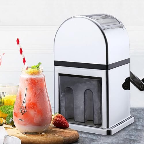 Trituradora de hielo manual portátil y máquina de conos de nieve con cuchillas de acero inoxidable para uso doméstico, perfecta para fiestas, campamentos y actividades al aire libre, fácil de operar y