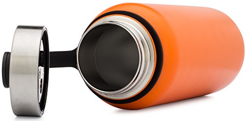 Simple Modern 14 Ounce Summit Water Bottle - Travel Mug Stainless Steel Tumbler Flask +2 Lids - Wide Mouth Double Wall Vacuum Insulated Leakproof -Autumn Orange - Thumbnail 3