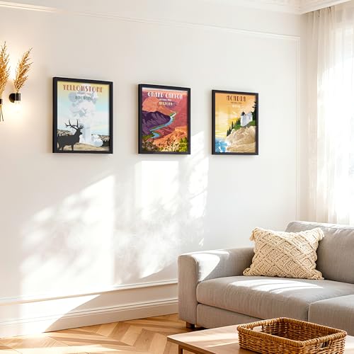 Image of upsimples 12 x 15 Frame, Display Pictures 9x12 with Mat or 12x15 Without, Wall Hanging Photo Frame, Black, 1 Pack