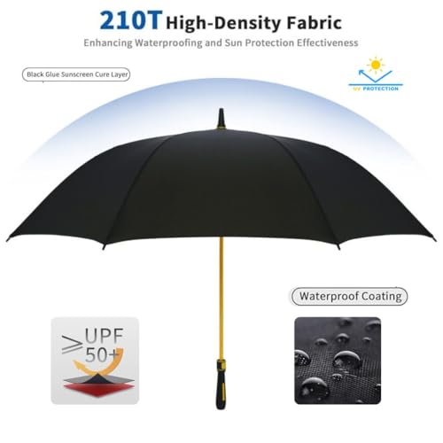 Image of Golf 54 Inch Umbrella for Men Big Size with Fiberglass Shaft, One-Click Auto Open Big Umbrella for Rainy Days & UV Protection - Ideal for 2-3 People