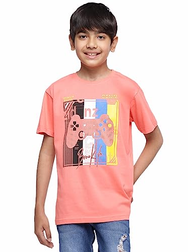 Image of HOMEGROWN Li'l Tomatoes Boys Cotton Printed T-Shirt | Half Sleeve Round Neck Casual Summer Wear for 3-16 Years