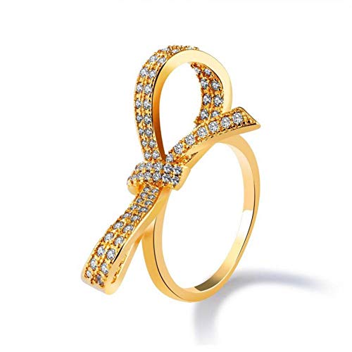 Preisvergleich Produktbild WZYMNJZ Temperament Strass Unregelmäßigen Schmetterling Fingerringe Anti-Allergie-Ringe Nie Verblassen Rose Gold Farbe Ringe Engagement Schmuck