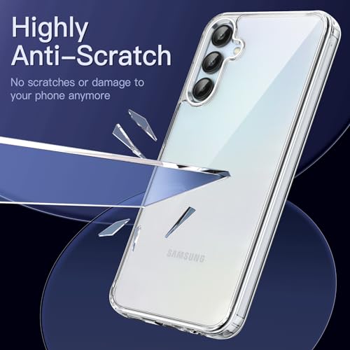 Image of JETech Cover Case for Samsung Galaxy A15 5G / 4G 6.5-Inch, Non-Yellowing Shockproof Bumper Protective Phone Cover, Anti-Scratch Hard PC Back (Clear)