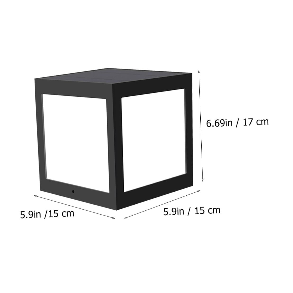 Lámpara Solar de Pared Negra 5 W 2,4 V para Patio Exterior