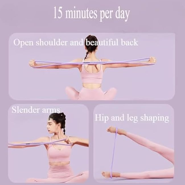 Luminousdo Resistance Bands, Resistance Bands, Figure 8 Exercise Bands for Women Men, with Handles for Glutes,Back,Fullbody Yoga Pulling Rope