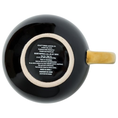 Image of Silver Buffalo Lord of the Rings Elven Text Belly Ceramic Mug, 21.6oz