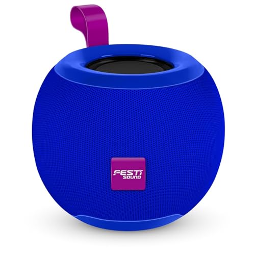 Festi One Enceinte Bluetooth Autonome sur Batterie BT 5.0 / Carte Micro-SD/USB/FM - Coloris Bleu