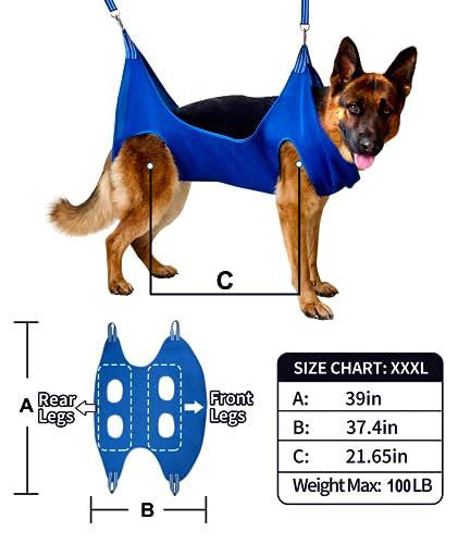 Kkiimatt 10 in 1 XXXL Dog Grooming Hammock Harness with Nail Clipper,Nail File,Dog Nail Trimming Clipping Hammock,Dog Grooming Sling for Nail Trimming/Clipping - Image 4