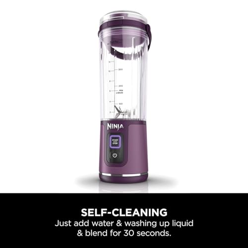 Image of Ninja Blast Portable Blender, 530ml, Leakproof Lid & Sip Spout, Powerful Cordless Mini Blender, Rechargeable, Portable Smoothies, Protein Shakes, Blends Ice & Frozen Fruit, Purple, BC151UKPR