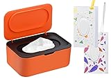 iYInJuan 1 Stück Feuchttücher Box Baby, Feuchtes Toilettenpapier Aufbewahrungsbox mit 2 Stücke Wiederverwendbare Wet Wipe Pounch, Reisebehälter Kinder Feuchttuchbox Spender Serviettenbox