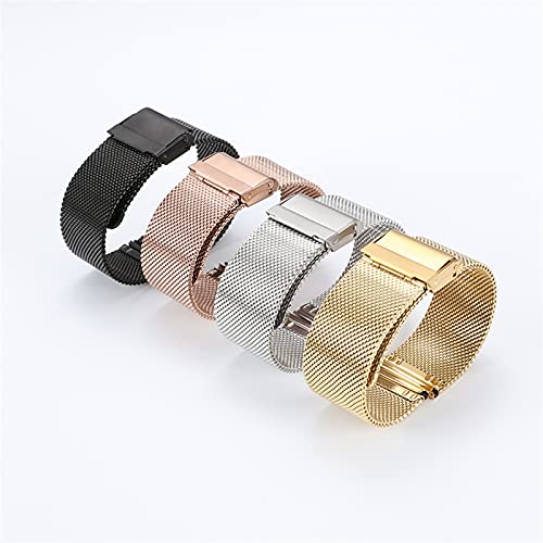 Correa de reloj universal de 20mm 22mm compatible con Samsung en acero inoxidable plano 2
