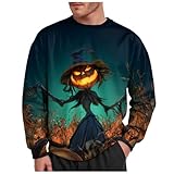 ハロウィン トレーナー メンズ 秋服 フリース 長袖tシャツ クルーネック 面白い プルオーバー 怖い カボチャ プリント おしゃれ ゆったり t 大きいサイズ カジュアル コスプレ 仮装 トップス 柔らかい 快適 春 秋 冬 服 スウェットシャツ