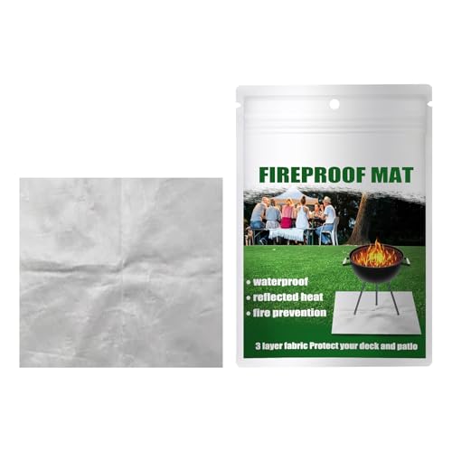 Grill Mat - Firepit Plegable | Esteras De Fuego | Protector De Barbacoa Al Aire Libre, Almohadilla De Terraza Resistente Al Calor, Herramienta De Seguridad De Césped Impermeable para Escudo Plegable,