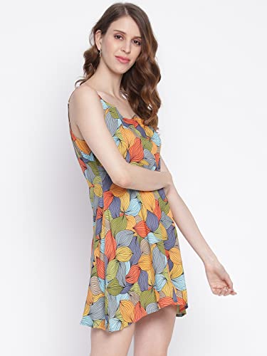 Image of IQRAAR Womens Rayon Printed Fit & Flared Dress