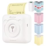 ★[Método de vinculación]: admite Wireless BT 4.0 conectado con un teléfono inteligente y un cable USB conectado con una PC. Siga la guía del usuario para descargar la aplicación (PeriPage) / controlador correspondiente en sus dispositivos.