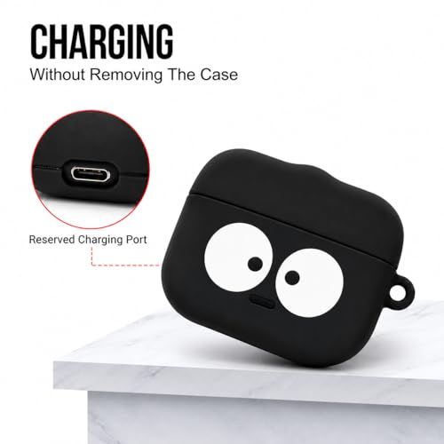 Image of Aniex Silicone Case Cover for realme Buds T500 Pro, Shockproof, Anti-Slip, Dustproof, Scratch Resistant, with Carabiner Hook, Full Body Protection (Circle Briquitte)
