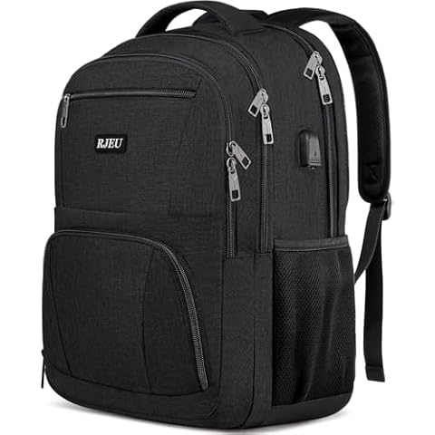 RJEU Black School Backpack for Students Cover