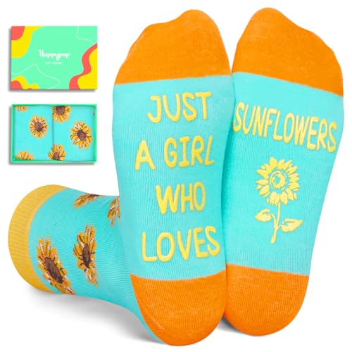 HAPPYPOP Plant Gifts - Stawberry Banana Pickle Cherry Sunflower Socks for Women