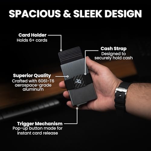 Image of CODE 118 Wallet for Men - Slim Minimalist Aluminum Smart Wallet with RFID Blocking - Compact cash and Credit card holder with Pop Up Ejector (Classic, Brushed Grey)