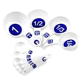 Chef Craft Easy to Read Plastic Measuring Cup Set, 10 Piece, white