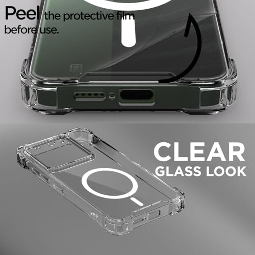 Image of Outlouders Back Cover for Poco M7 Pro 5G Mag-Safe Transparent PC + TPU Bumper Case with Magnetic Support Shockproof Protection (Transparent Mag-Safe)