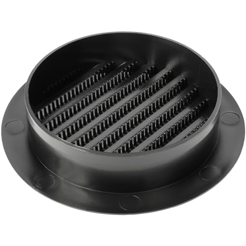 Image of Repa Market 2-Pack 4'' Inch - Plastic Black Vent Covers with Flange - Round Soffit Vent - Air Vent Louver - Grille Cover - Protective Screen Mesh - HVAC Ventilation