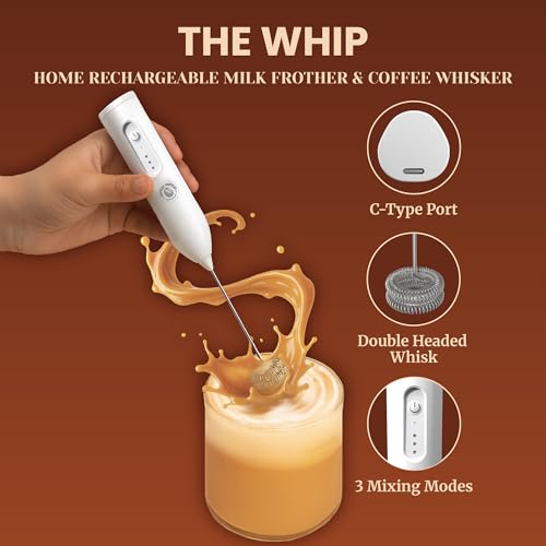 Image of Impulse Coffees The Whip | Rechargeable Coffee Frother Electric | Smooth Operation,3 Modes | Stainless Steel Electric Whisker | USB Charging | Easy to Clean | Best for Coffees, Milk, Lattes, Espresso