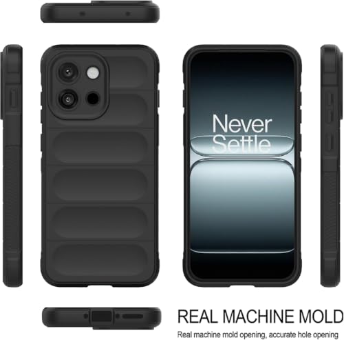 Image of ShieldTech AirGuard Series Back Cover Case for OnePlus 13s | Microfiber Lining | Airbag Cushion Drop Protection | Shockproof Silicone Back Cover Case | Anti Slip Grip - Black for OnePlus 13s