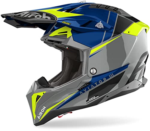 Airoh Casco Offroad Aviator 3 Push Blue Gloss S
