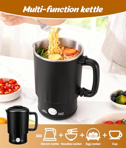 Hervidor Eléctrico Portátil de Viaje 600ML con Taza de Cerámica miniatura 7