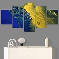 SIGNWIN 5 Panel Canvas Wall Art Modern Art 3D Abstract Abstract Brushstroke Contemporary Digital Art Fun Multicolor for Home Decorations Ready to Hang - 60