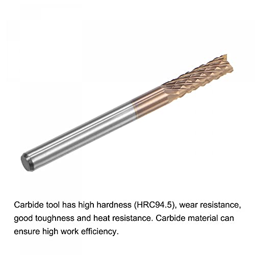 Image of uxcell End Mill CNC Router Bits, 1 /8 inch 3.175mm Shank 3.175mm x 12mm Titanium Coated Tungsten Carbide Engraving Milling Cutter for PCB Plastic Fiber Wood 4pcs