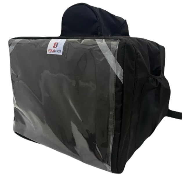 Bolsa Térmica para Entrega Delivery 45L, Mochila Reforçada para Motoboy, Preta com Detalhes Refletivos, sem Isopor