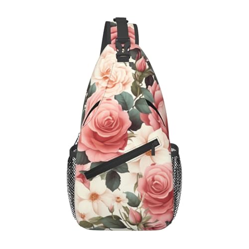 Bolso Pequeño de Hombro para Senderismo Negro Floral miniatura 2