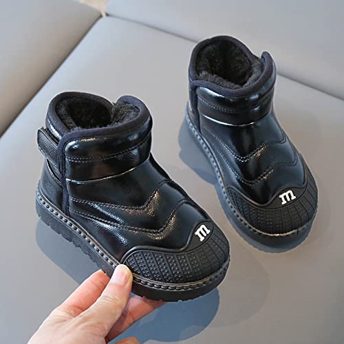 Toddler PU Leather Non-slip Resistan𝐭 Ankle boots Kids Snow Boots Girl's Warm Winter W𝐚terproof Outdoor Boot2
