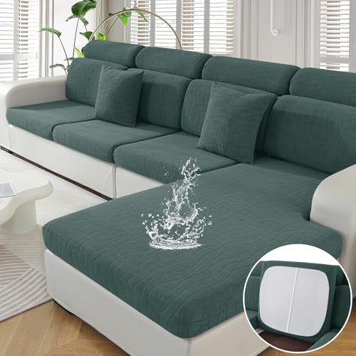 Ystyle Funda Asiento Sofa Ajustable, Impermeable Funda Sofa Cojin Separado, Antideslizante, Universal, Lavable, Protector de Muebles para Perros y Mascotas (2 Asientos, Verde Claro)