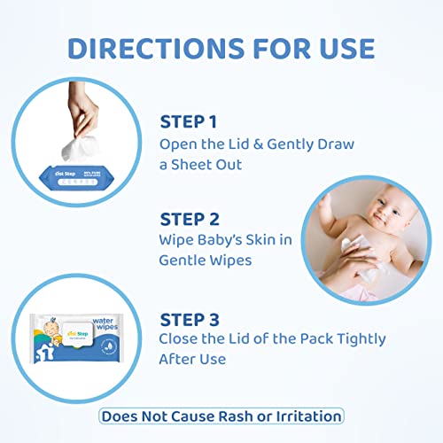 Image of 1st Step 99% Pure Water Baby Wipes with lid I Dermatologically Tested | Plant Based - 100% Biodegradable Wipes for Babies | Super Thick Polyester Free wet Wipes for Baby I Paraben Free with Aloevera & Calendula Extract | Alcohol Free Baby wipes |72 pcs /Pack