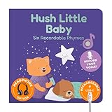 Cali's Books Hush Little Baby Recordable Music Book Toddlers 1-3 Years Old - Lullaby Rhymes Musical Book, Headphone Jack, Interactive Sound Book, Voice Recording Song Toy Children Girls Toddler Boys
