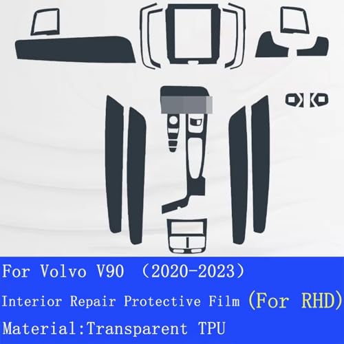 Film TPU Volvo V90 intérieur transparent pour console et écrans de luxe - 3