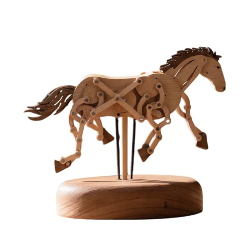 Kit de autómata dinámico de caballo en madera: escultura hecha a mano contra el estrés