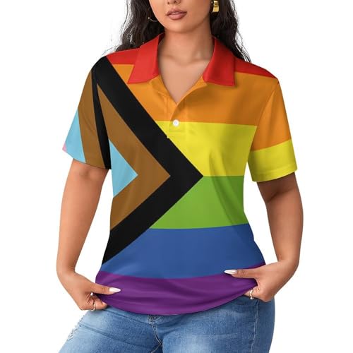Camiseta polo manga corta mujer arco iris LGBT ropa transgresora identidad casual