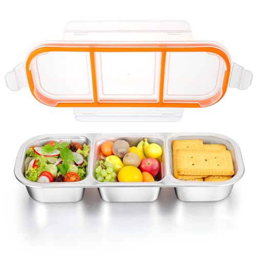 Palksky Snackle Box Container Stainless Steel, Reusable Snack Containers with