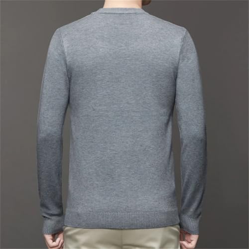 Men's Solid Color Round Neck Long Sleeve Sweater Soft Pullover Knit Warm Casual Slim Fit Winter Top2